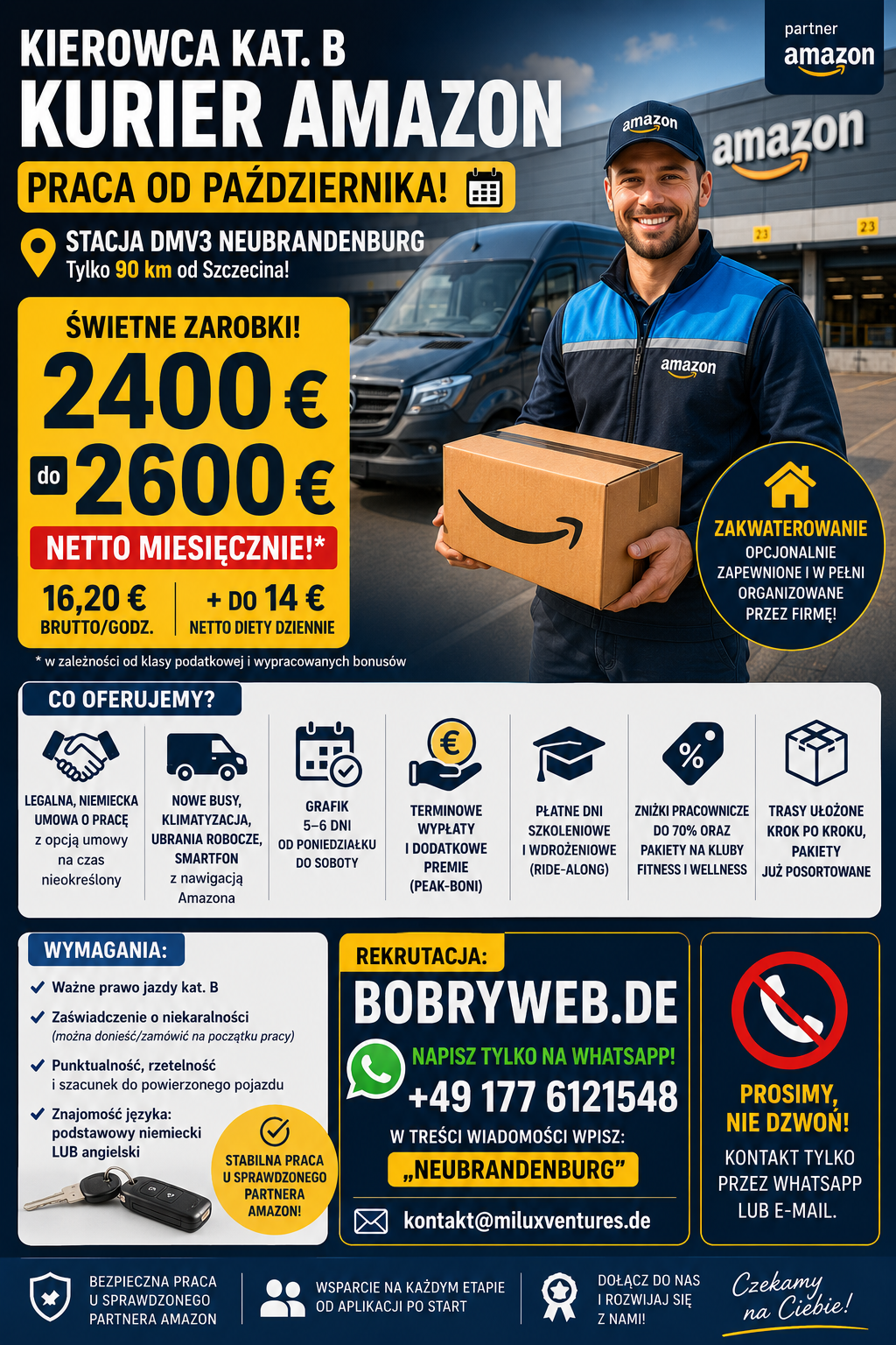 Oferta pracy: kurier Amazon w Neubrandenburgu